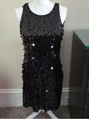 White House Black Market Black Sequin Mini Dress